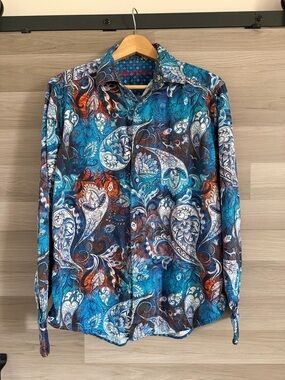 Robert Graham Mayar Classic Fit Paisley Long Sleeve Button
Down Shirt Size L